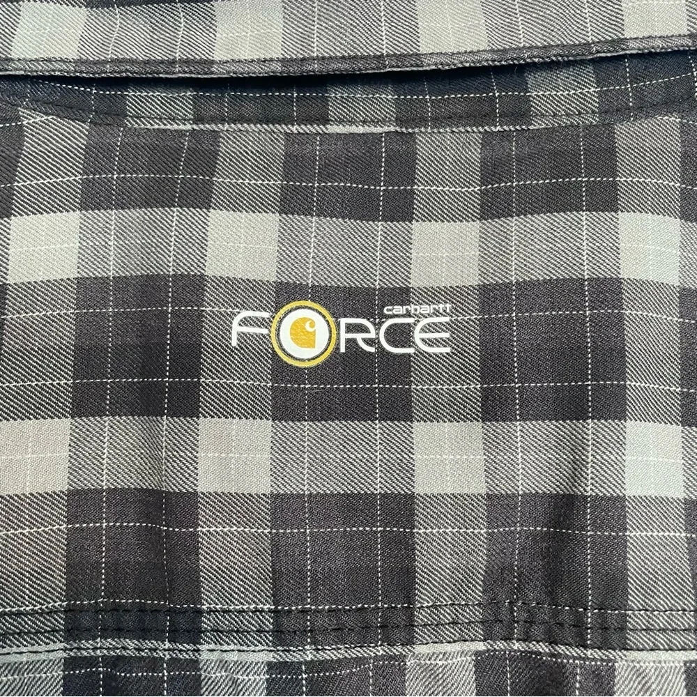 Carhartt Men's Relaxed Force Long Sleeve Button Up Plaid Flannel Shirt Medium - Picture 6 of 7